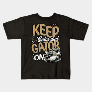 Keep calm and gator on. Kids T-Shirt